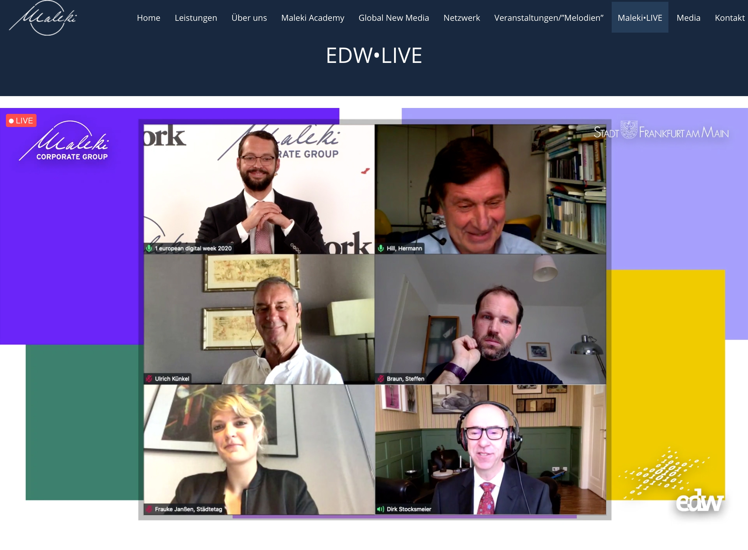 Ausschnitt einer Online-Konferenz mit sechs Teilnehmenden.