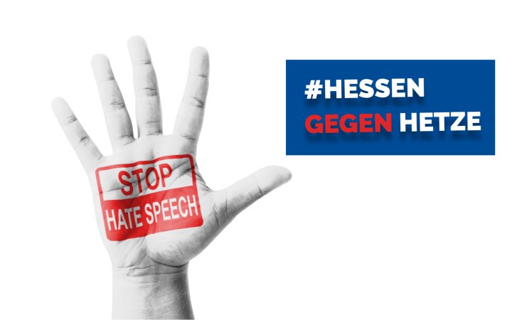 Stilisierte Darstellung eines Slogans gegen rechtspolitisch motivierte Diffamierung.