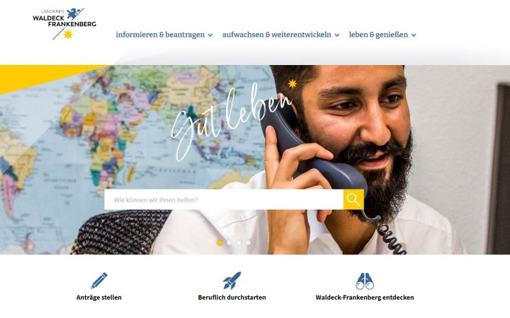 Auschnitt der Webseite der Kommune Waldeck-Frankenberg.
