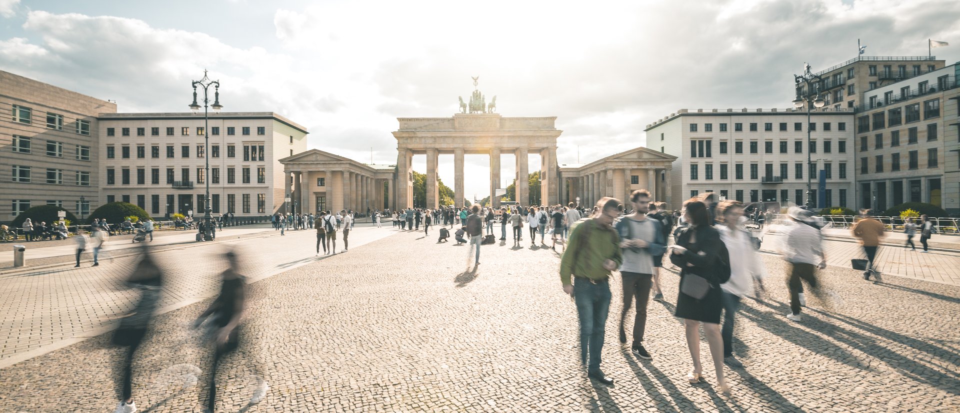 Busy Brandenburg Gate Plaza - Berlin