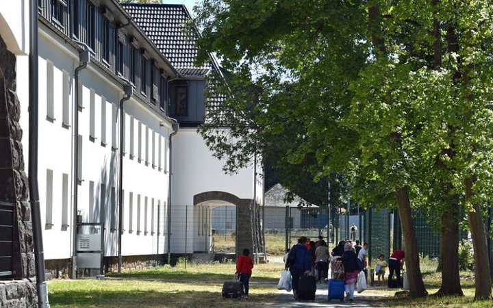 Außenbereich der Erstaufnahmeeinrichtung Hessen in Gießen.