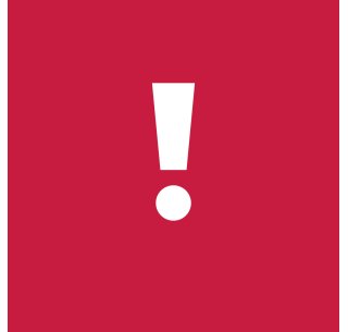 Ein weißes Ausrufezeichen vor rotem Hintergrund